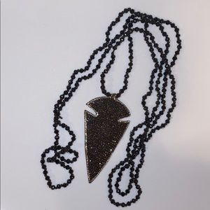 Double/triple wrap Pave sharks tooth necklace